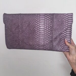 Purple Snakeskin Clutch